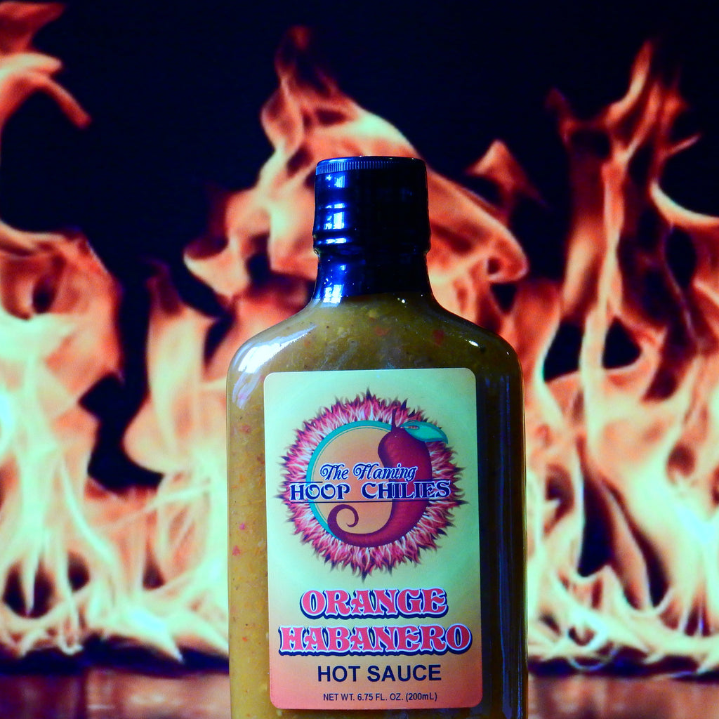 The Flaming Hoop Chilies Orange Habanero Hot Sauce