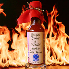 Georgia Peach and Vidalia Onion Hot Sauce | The Flaming Hoop Chilies - Order Hot Sauces Online